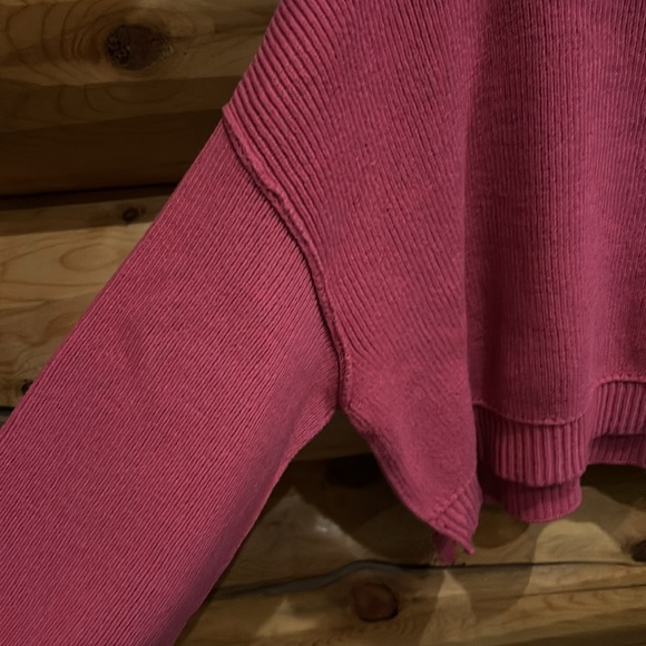 🔥1 LEFT!🔥Free People NWOT Easy Street Crop Pullover Sweater Size M & L in Pink - Picture 6 of 11